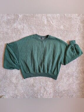 Lexi Brushed Oversized Sweatshirt in Deep Forest Green Storets Small Medium